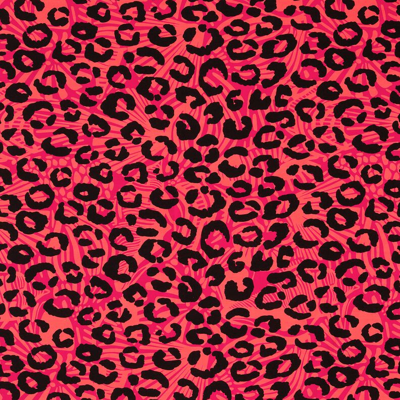 French Terry sommersweat Leeuw en bloemen – pink/oranje, image number 1
