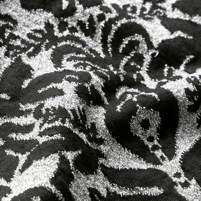 Jacquard jersey ornamenten – zilver metallic/zwart,  image number 3
