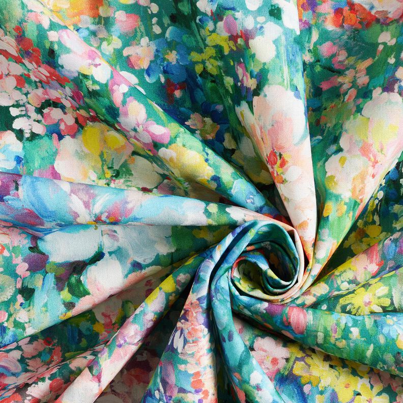 Decostof Canvas Bloemenschilderij – groen/roze,  image number 2
