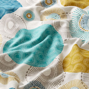 Decostof half panama Cirkels – blauw, 