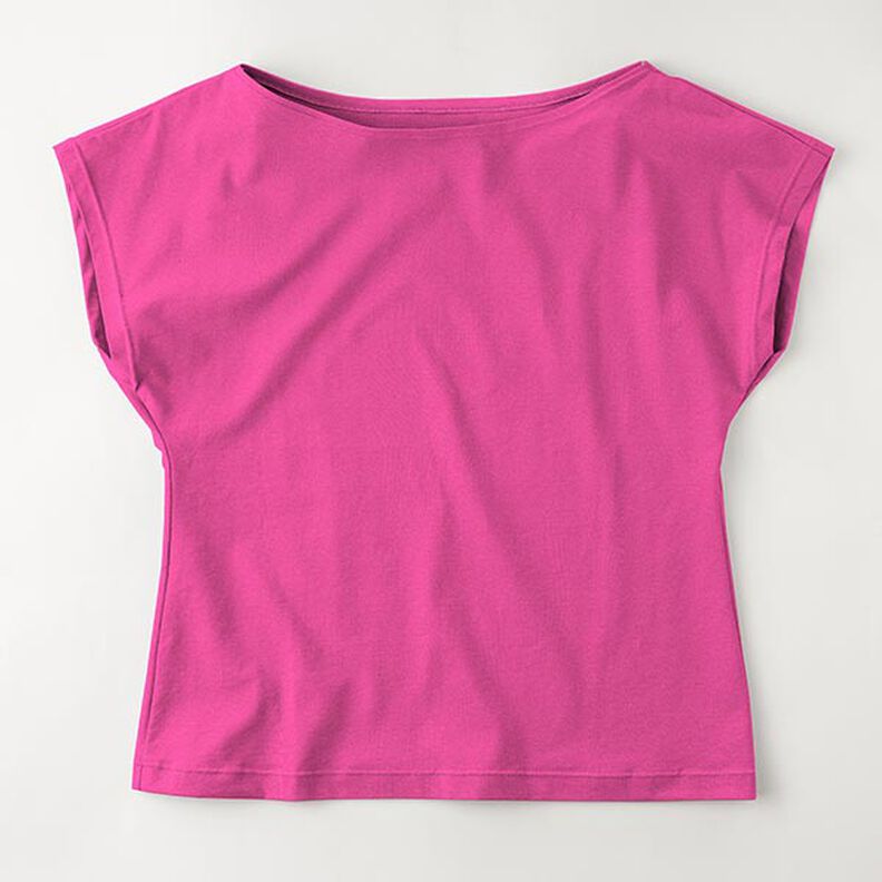 Katoenjersey medium effen – intens roze,  image number 8