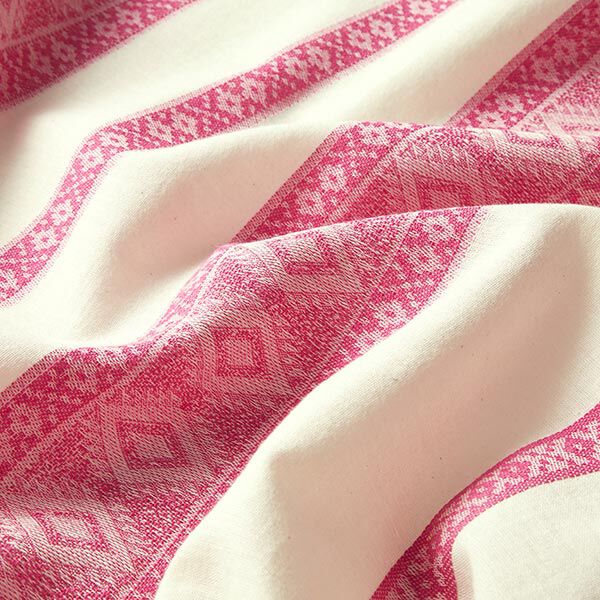 Katoenen stof ruitenpatroon – ecru/pink, image number 2
