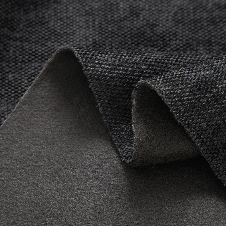 Thermische gordijnstof Chenille – zwart,  image number 4