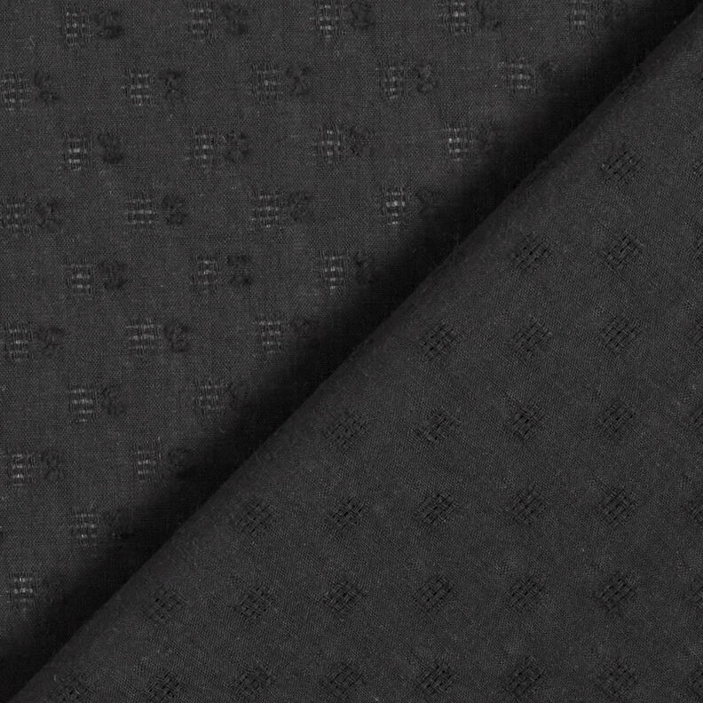 Katoenen ajour dobby – zwart,  image number 5