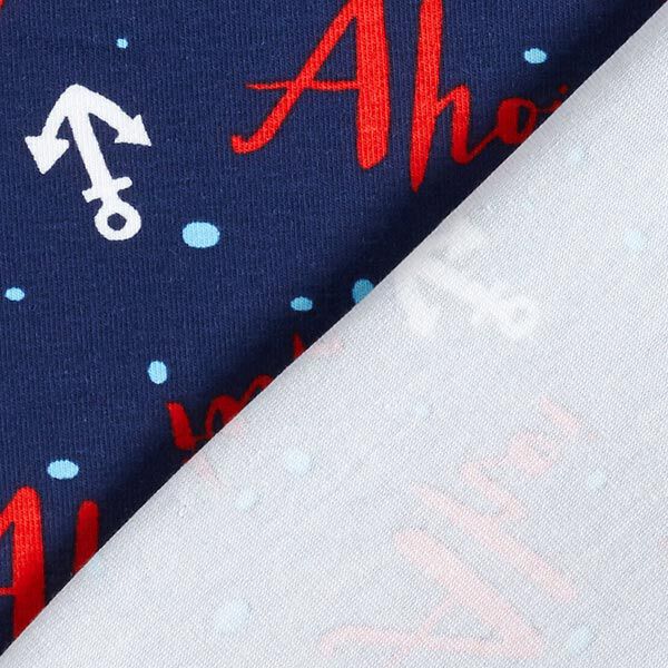 Katoenjersey Ahoi – marineblauw/vuurrood, image number 4