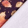 French Terry Borduurstof Esdoornbladeren | Glitzerpüppi – merlot/oud goud,  thumbnail number 4