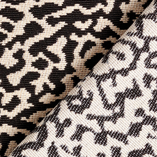 Meubelstof jacquard abstract luipaardmotief groot – zwart/zand,  image number 4