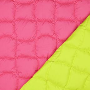 Doorgestikte stof golvende vierkanten – neon pink/neongroen, 