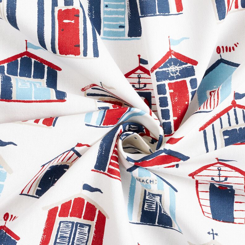 Decostof Half panama Strandhuizen – wit/marineblauw,  image number 3