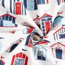 Decostof Half panama Strandhuizen – wit/marineblauw,  thumbnail number 3