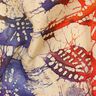 Viscosestof Batik bladeren – zand/oranje,  thumbnail number 2