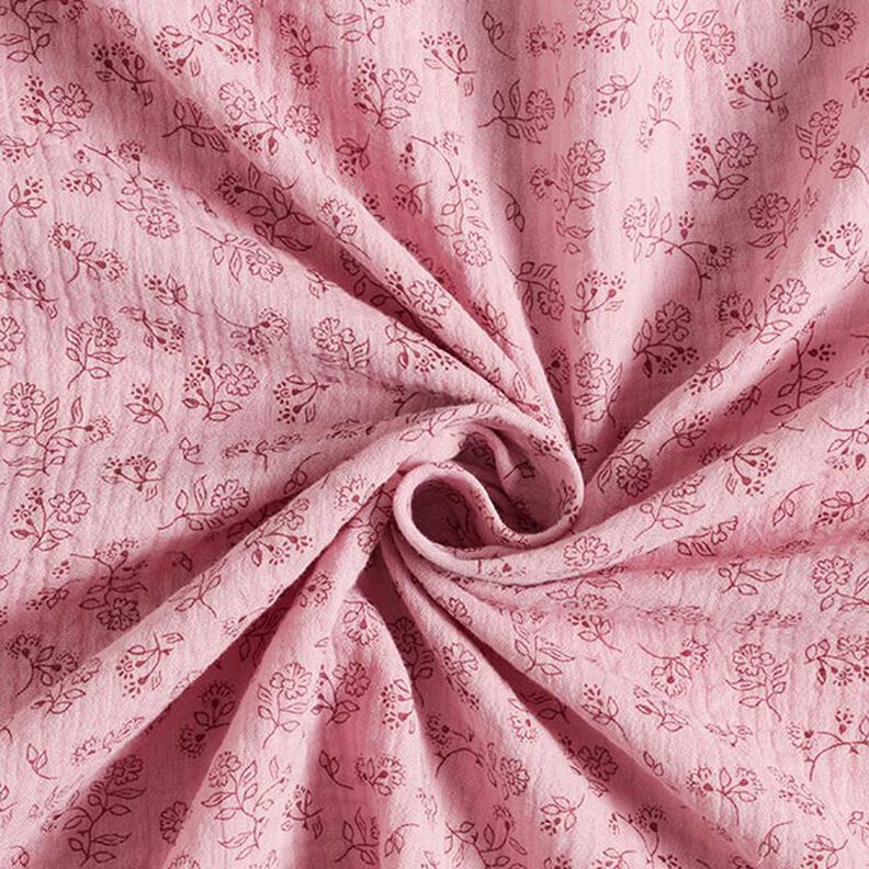 Mousseline/dubbel gehaakte stoffen Kleine bloemenranken – roze,  image number 3