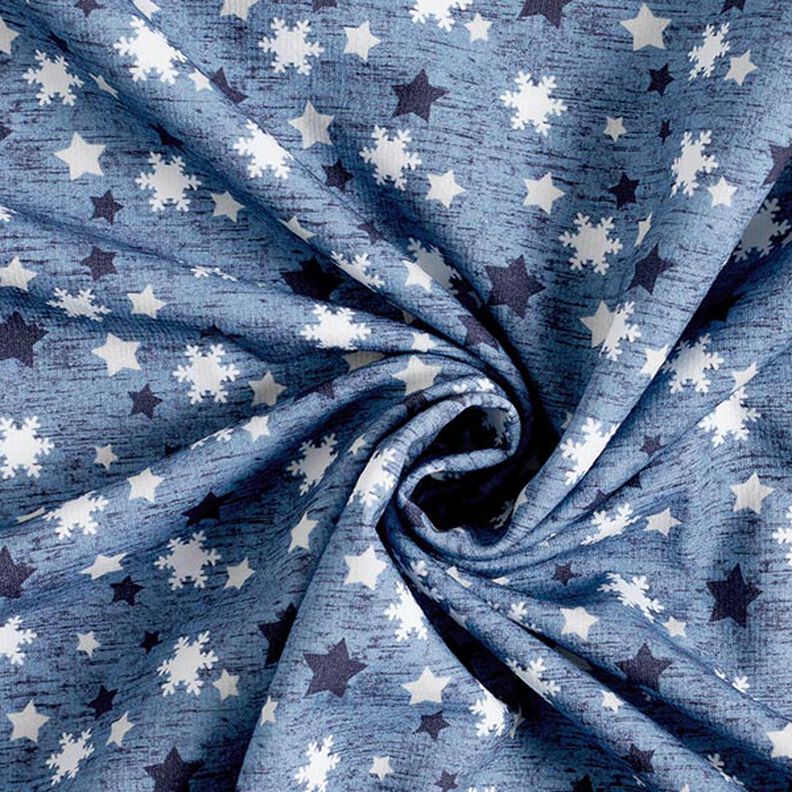 Sweatshirt geruwd Sneeuwvlokjes en sterren Digitaal printen – blauwgrijs,  image number 4