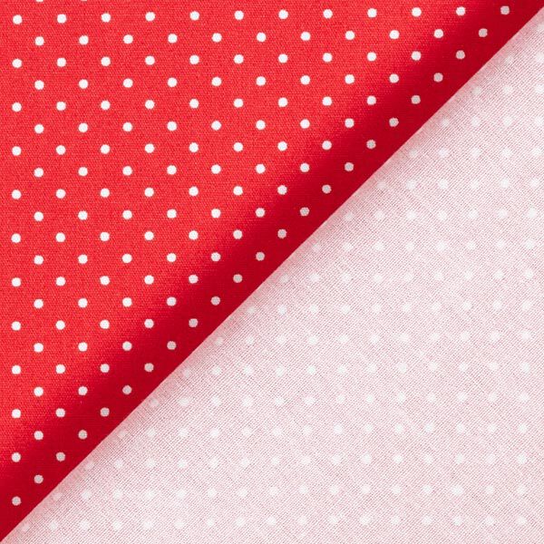 Katoenpopeline Kleine stippen – rood/wit,  image number 6