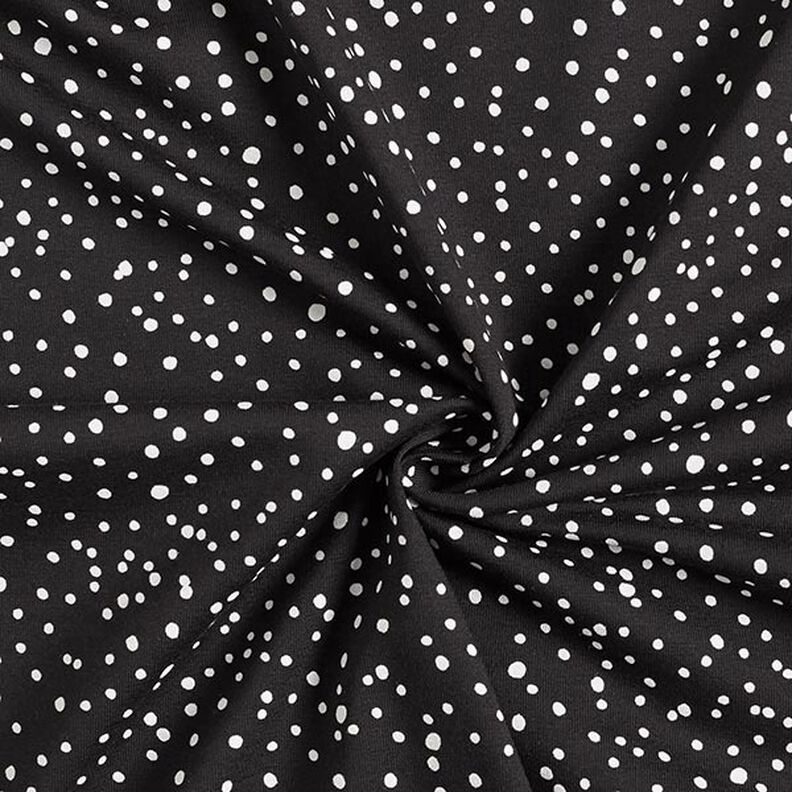 Katoenjersey onregelmatige punten – zwart,  image number 3