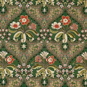 Decostof Gobelin Bloemenornamenten – groen/lichtoranje, 