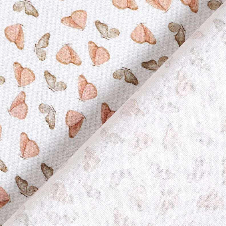 Katoenpopeline delicate vlinders Digitaal printen – wit,  image number 4