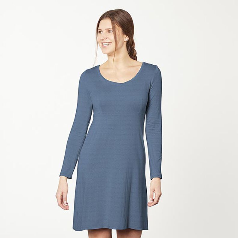 Katoenjersey medium effen – jeansblauw,  image number 7