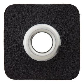 Ooglapje imitatieleer [ 8 mm ] – zwart/zilver, 