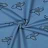 Sweatshirt geruwd Vliegtuigen | Poppy Fabrics – jeansblauw,  thumbnail number 3