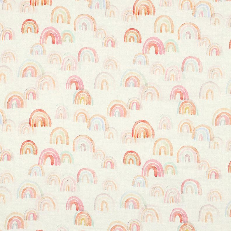 Mousseline/dubbel gehaakte stoffen kleurrijke regenbogen Digitaal printen | Poppy Fabrics –, image number 1