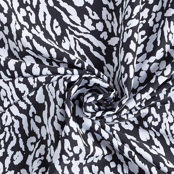 Badpakstof luipaardmotief – wit/zwart,  image number 3