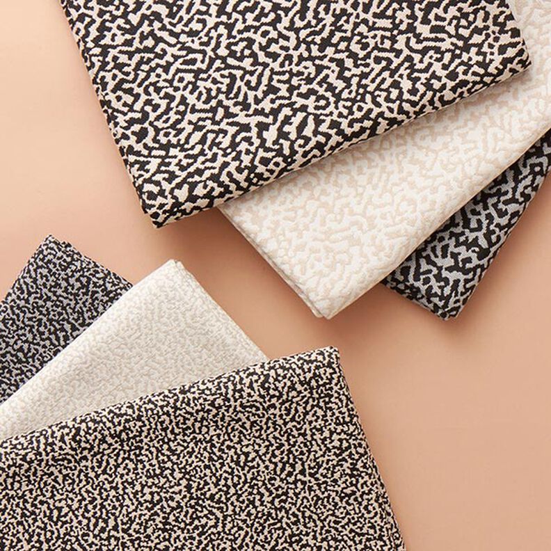 Meubelstof jacquard abstract luipaardmotief groot – creme/beige,  image number 5
