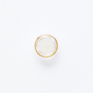 Knoop met oogje met goudkleurige rand [ Ø 11 mm ] – wit/goud, 