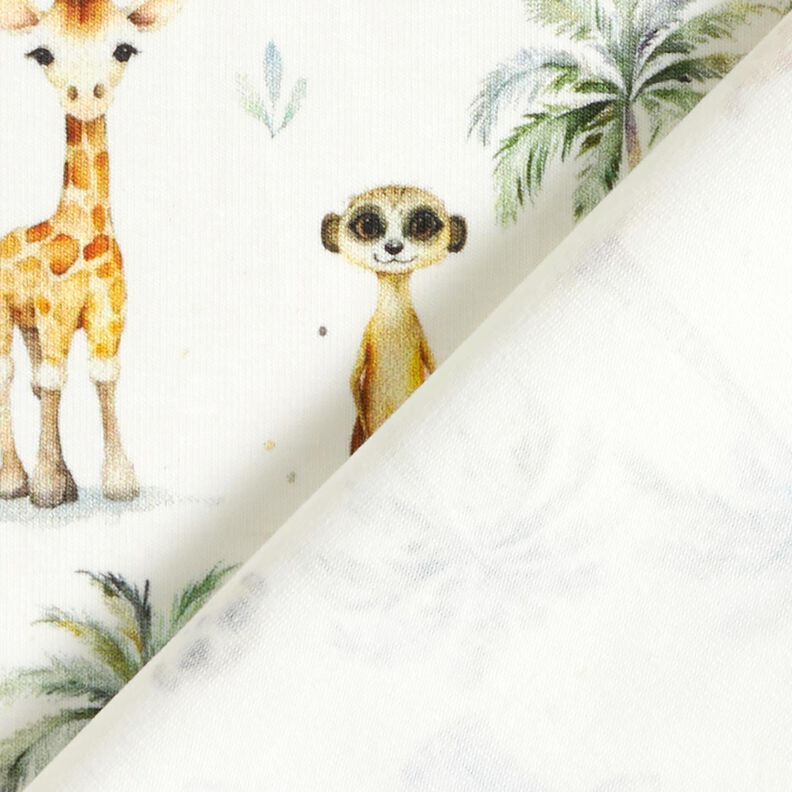 Katoenjersey Baby jungledieren Digitaal printen – ecru,  image number 4