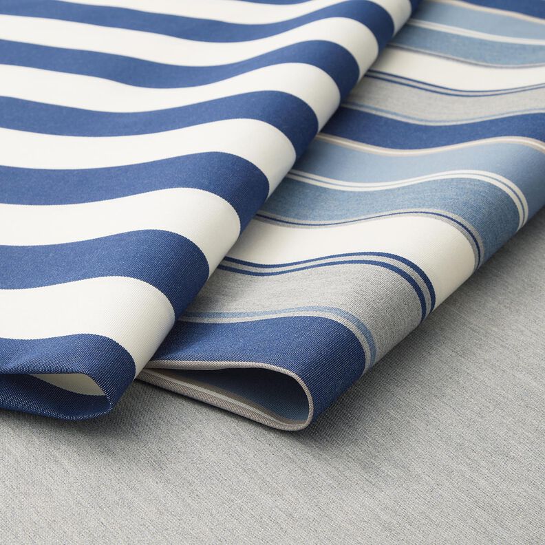 Outdoorstof Canvas Blokstrepen – indigo/ivoor,  image number 5