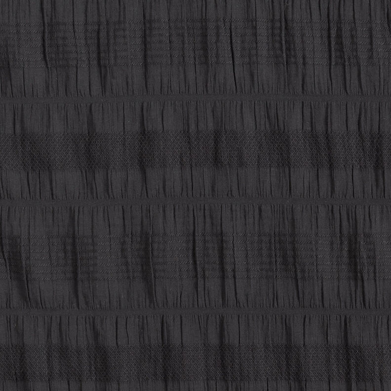 Gesmokte katoenen stof – zwart,  image number 1