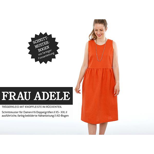 FRAU ADELE - jurk met bandjes en knoopsluiting op de rug, Studio Schnittreif  | XXS -  XXL,  image number 1