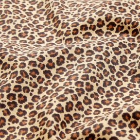 Katoenen stof Cretonne Luipaard klein – beige/bruin, 