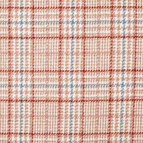 Mantelstof geruit & pied-de-poule – wit/oudroze, 