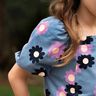 Babyrib Bloemen| Poppy Fabrics – jeansblauw/lavendel,  thumbnail number 6