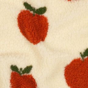 Teddy pluche Appels | Poppy Fabrics – ecru/terracotta, 