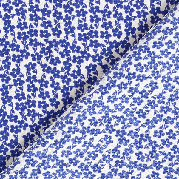 Lichte crêpe stof losse bloemen – blauw/wit, image number 4