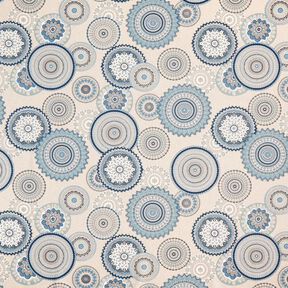 Decostof half panama Mandala – blauw, 