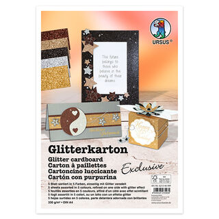 Glitterkarton-set A4 [300g/m²], 5 Blad, 
