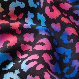 Softshell Kleurrijk luipaardmotief Digitaal printen – zwart/kleurenmix, 
