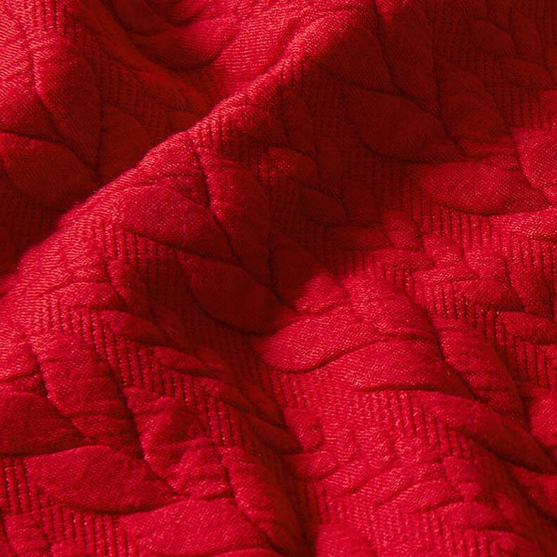 Jerseyjacquard cloqué kabelsteekpatroon – rood,  image number 2