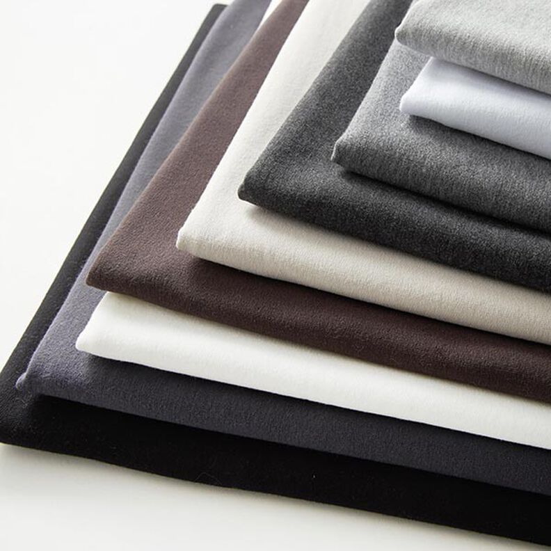 Licht katoenen sweatstof effen – donkertaupe,  image number 10