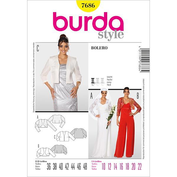 Jas / bolero, Burda 7686, image number 1