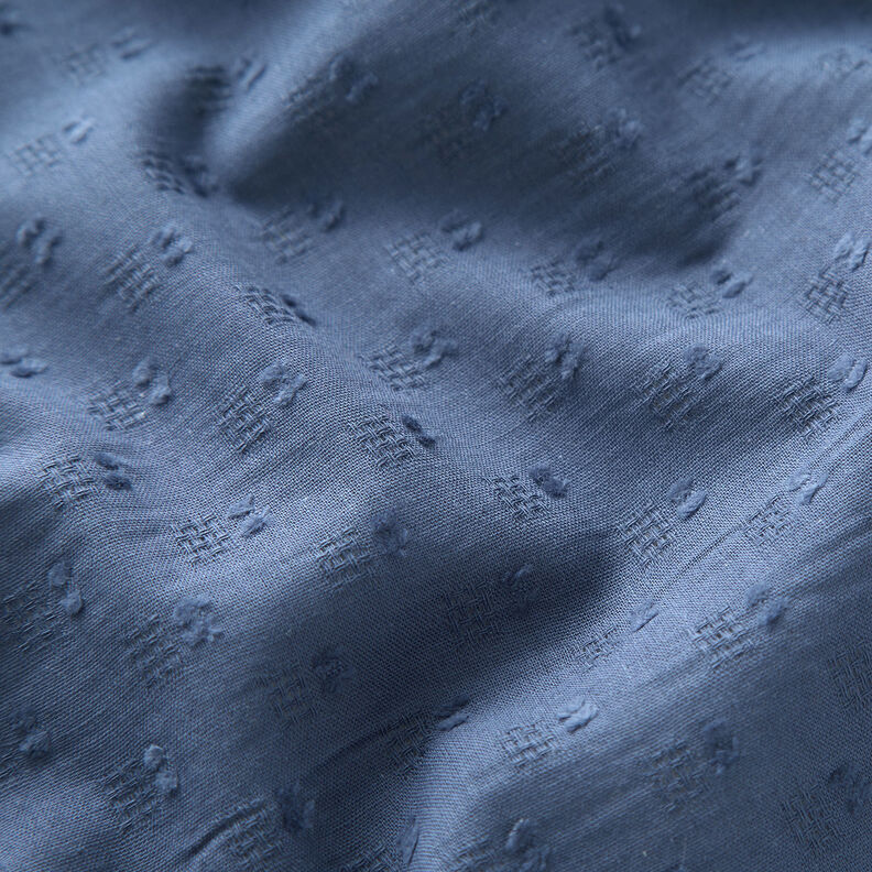 Katoenen ajour dobby – jeansblauw,  image number 2