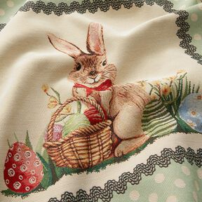 Decopaneel Gobelin lieve paashaas – lichtbeige/licht mint, 