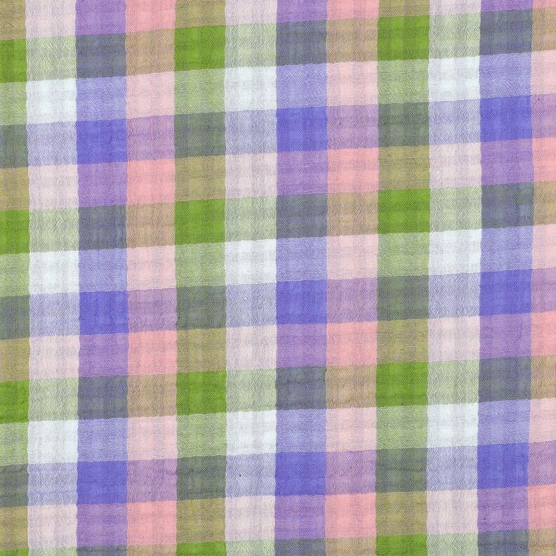 Mousseline/dubbel gehaakte stoffen Ruit Doubleface | Poppy Fabrics – roze/lavendel, image number 1