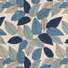 Decostof Half panama grote bladeren – blauw/natuur,  thumbnail number 1