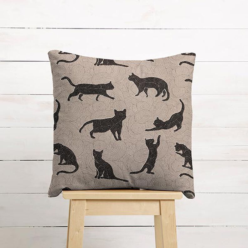 Decostof Half panama Katten – zwart, image number 6