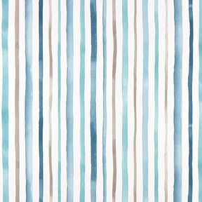 Decostof half panama aquarellen strepen – wit/blauw, 