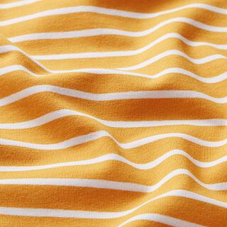 GOTS katoenjersey strip | Albstoffe – curry/wit, 